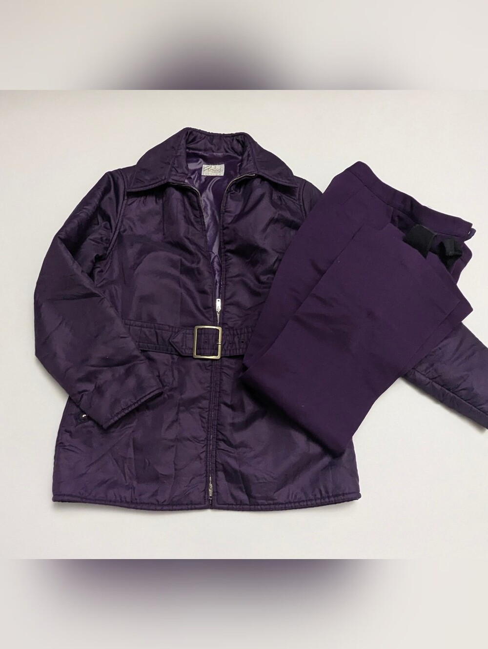 Vtg Roffe Women's Ski Snow Suit Jacket Pants Purple Small